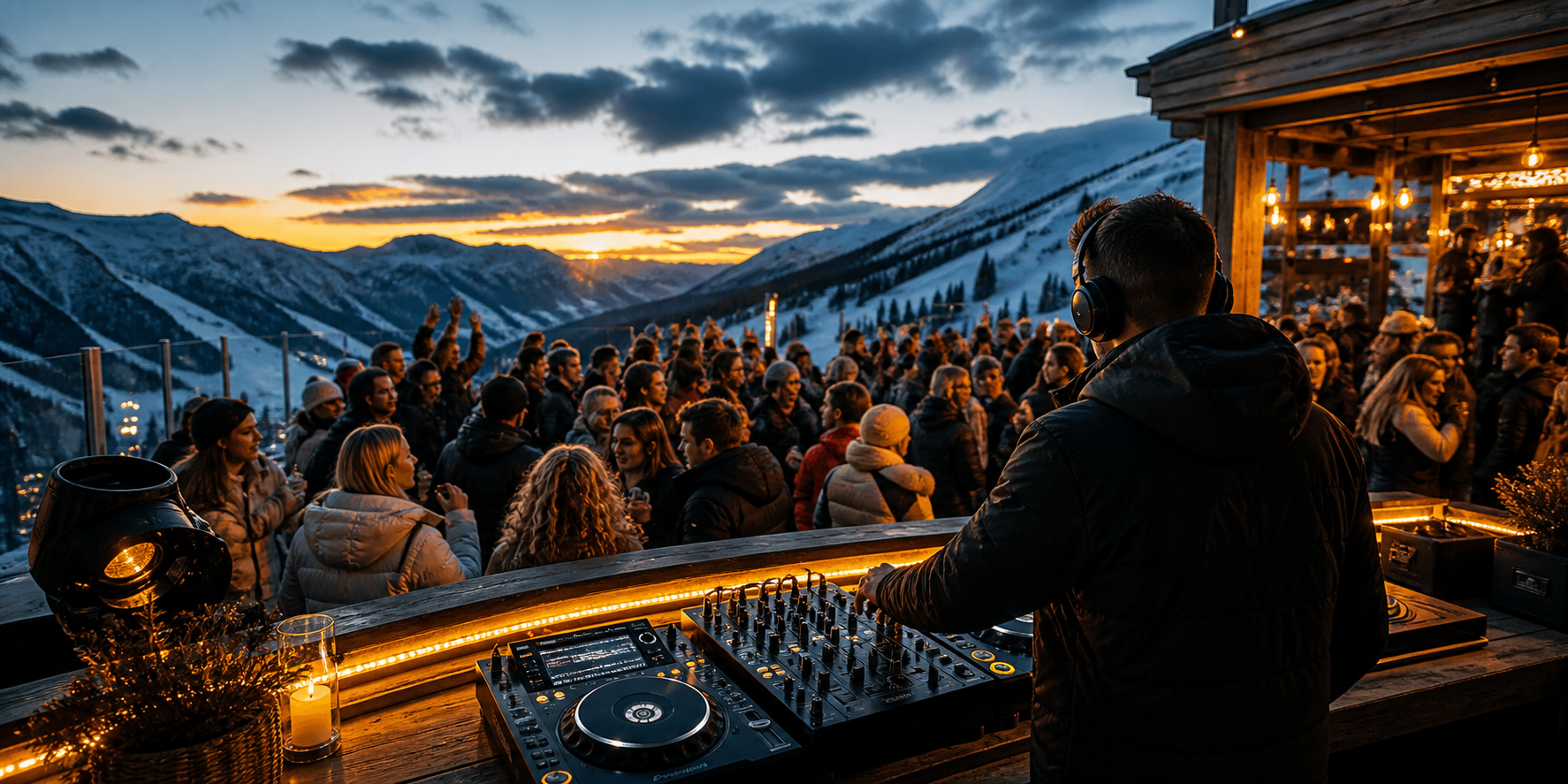 DJ som spiller på afterski i fjellet